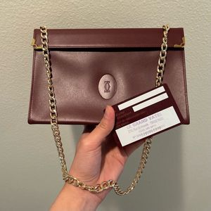 Cartier Paris Clutch/Shoulder Bag with authenticity Card